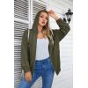 imageVICHYIE Corduroy Drawstring Hooded Pocket Zip Up Jacket Loose Shacket CoatGreen