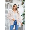 imageVICHYIE Corduroy Drawstring Hooded Pocket Zip Up Jacket Loose Shacket CoatOffwhite