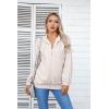 imageVICHYIE Corduroy Drawstring Hooded Pocket Zip Up Jacket Loose Shacket CoatOffwhite