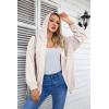 imageVICHYIE Corduroy Drawstring Hooded Pocket Zip Up Jacket Loose Shacket CoatOffwhite