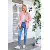 imageVICHYIE Corduroy Drawstring Hooded Pocket Zip Up Jacket Loose Shacket CoatPink