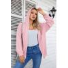 imageVICHYIE Corduroy Drawstring Hooded Pocket Zip Up Jacket Loose Shacket CoatPink
