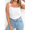 imageVICHYIE Summer Tank Tops Womens Square Neck Sleeveless Shirts Scoop Ribbed Slim Fitted Tee Casual Basic Tshirts Top Blouses White S