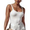 imageVICHYIE Summer Tank Tops Womens Square Neck Sleeveless Shirts Scoop Ribbed Slim Fitted Tee Casual Basic Tshirts Top Blouses White S