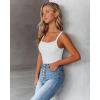 imageVICHYIE Summer Tank Tops Womens Square Neck Sleeveless Shirts Scoop Ribbed Slim Fitted Tee Casual Basic Tshirts Top Blouses White S