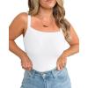imageVICHYIE Summer Tank Tops Womens Square Neck Sleeveless Shirts Scoop Ribbed Slim Fitted Tee Casual Basic Tshirts Top Blouses White S
