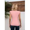 imageVICHYIE Summer Womens Shirt Short Ruffle Sleeve V NeckRound Neck Ribbed Casual Tshirt Fitted Tops BlousesOpink