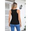 imageVICHYIE Summer Womens Sleeveless Tank Tops Cami Top Shirt Ribbed Classic Button Racerback BlouseB 1black