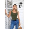 imageVICHYIE Summer Womens Sleeveless Tank Tops Cami Top Shirt Ribbed Classic Button Racerback BlouseB Army Green
