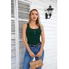 imageVICHYIE Summer Womens Sleeveless Tank Tops Cami Top Shirt Ribbed Classic Button Racerback BlouseB Blackish Green