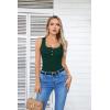 imageVICHYIE Summer Womens Sleeveless Tank Tops Cami Top Shirt Ribbed Classic Button Racerback BlouseB Blackish Green