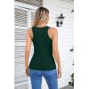 imageVICHYIE Summer Womens Sleeveless Tank Tops Cami Top Shirt Ribbed Classic Button Racerback BlouseB Blackish Green