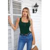 imageVICHYIE Summer Womens Sleeveless Tank Tops Cami Top Shirt Ribbed Classic Button Racerback BlouseB Blackish Green
