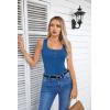 imageVICHYIE Summer Womens Sleeveless Tank Tops Cami Top Shirt Ribbed Classic Button Racerback BlouseB Blue