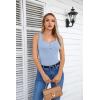 imageVICHYIE Summer Womens Sleeveless Tank Tops Cami Top Shirt Ribbed Classic Button Racerback BlouseB Blue Grey