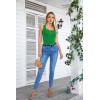 imageVICHYIE Summer Womens Sleeveless Tank Tops Cami Top Shirt Ribbed Classic Button Racerback BlouseB Green