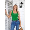 imageVICHYIE Summer Womens Sleeveless Tank Tops Cami Top Shirt Ribbed Classic Button Racerback BlouseB Green