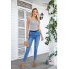 imageVICHYIE Summer Womens Sleeveless Tank Tops Cami Top Shirt Ribbed Classic Button Racerback BlouseB Grey