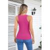 imageVICHYIE Summer Womens Sleeveless Tank Tops Cami Top Shirt Ribbed Classic Button Racerback BlouseB Hot Pink