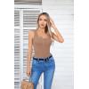 imageVICHYIE Summer Womens Sleeveless Tank Tops Cami Top Shirt Ribbed Classic Button Racerback BlouseB Khaki No Coffee