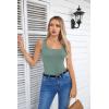 imageVICHYIE Summer Womens Sleeveless Tank Tops Cami Top Shirt Ribbed Classic Button Racerback BlouseB Moss