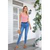 imageVICHYIE Summer Womens Sleeveless Tank Tops Cami Top Shirt Ribbed Classic Button Racerback BlouseB Pink