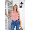 imageVICHYIE Summer Womens Sleeveless Tank Tops Cami Top Shirt Ribbed Classic Button Racerback BlouseB Pink