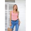 imageVICHYIE Summer Womens Sleeveless Tank Tops Cami Top Shirt Ribbed Classic Button Racerback BlouseB Pink
