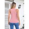 imageVICHYIE Summer Womens Sleeveless Tank Tops Cami Top Shirt Ribbed Classic Button Racerback BlouseB Pink