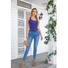 imageVICHYIE Summer Womens Sleeveless Tank Tops Cami Top Shirt Ribbed Classic Button Racerback BlouseB Purple