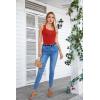 imageVICHYIE Summer Womens Sleeveless Tank Tops Cami Top Shirt Ribbed Classic Button Racerback BlouseB Red