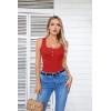 imageVICHYIE Summer Womens Sleeveless Tank Tops Cami Top Shirt Ribbed Classic Button Racerback BlouseB Red