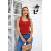 imageVICHYIE Summer Womens Sleeveless Tank Tops Cami Top Shirt Ribbed Classic Button Racerback BlouseB Red