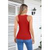 imageVICHYIE Summer Womens Sleeveless Tank Tops Cami Top Shirt Ribbed Classic Button Racerback BlouseB Red