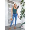 imageVICHYIE Summer Womens Sleeveless Tank Tops Cami Top Shirt Ribbed Classic Button Racerback BlouseB Teal