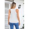 imageVICHYIE Summer Womens Sleeveless Tank Tops Cami Top Shirt Ribbed Classic Button Racerback BlouseB White
