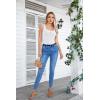 imageVICHYIE Summer Womens Sleeveless Tank Tops Cami Top Shirt Ribbed Classic Button Racerback BlouseB White