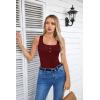 imageVICHYIE Summer Womens Sleeveless Tank Tops Cami Top Shirt Ribbed Classic Button Racerback BlouseB Wine Red