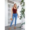 imageVICHYIE Summer Womens Sleeveless Tank Tops Cami Top Shirt Ribbed Classic Button Racerback BlouseB Wine Red