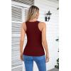 imageVICHYIE Summer Womens Sleeveless Tank Tops Cami Top Shirt Ribbed Classic Button Racerback BlouseB Wine Red