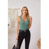 imageVICHYIE Tank Tops for Women Summer Sleeveless Shirts V Neck Ribbed Slim Fitted Tops Cami BlousesA Blue Green