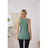 imageVICHYIE Tank Tops for Women Summer Sleeveless Shirts V Neck Ribbed Slim Fitted Tops Cami BlousesA Blue Green