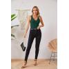imageVICHYIE Tank Tops for Women Summer Sleeveless Shirts V Neck Ribbed Slim Fitted Tops Cami BlousesA Dark Green