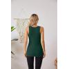 imageVICHYIE Tank Tops for Women Summer Sleeveless Shirts V Neck Ribbed Slim Fitted Tops Cami BlousesA Dark Green