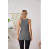 imageVICHYIE Tank Tops for Women Summer Sleeveless Shirts V Neck Ribbed Slim Fitted Tops Cami BlousesA Dark Grey