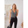 imageVICHYIE Tank Tops for Women Summer Sleeveless Shirts V Neck Ribbed Slim Fitted Tops Cami BlousesA Dark Grey