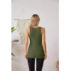 imageVICHYIE Tank Tops for Women Summer Sleeveless Shirts V Neck Ribbed Slim Fitted Tops Cami BlousesA Green