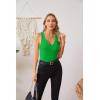 imageVICHYIE Tank Tops for Women Summer Sleeveless Shirts V Neck Ribbed Slim Fitted Tops Cami BlousesA Green2