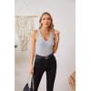 imageVICHYIE Tank Tops for Women Summer Sleeveless Shirts V Neck Ribbed Slim Fitted Tops Cami BlousesA Grey