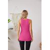imageVICHYIE Tank Tops for Women Summer Sleeveless Shirts V Neck Ribbed Slim Fitted Tops Cami BlousesA Hot Pink